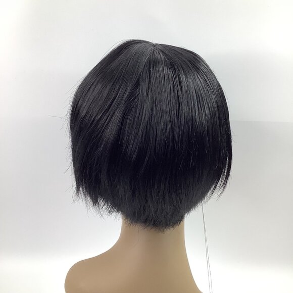 New Born Free REMI Wig 100% Human Hair Short Bob Bangs Color 1 - Picture 4 of 9